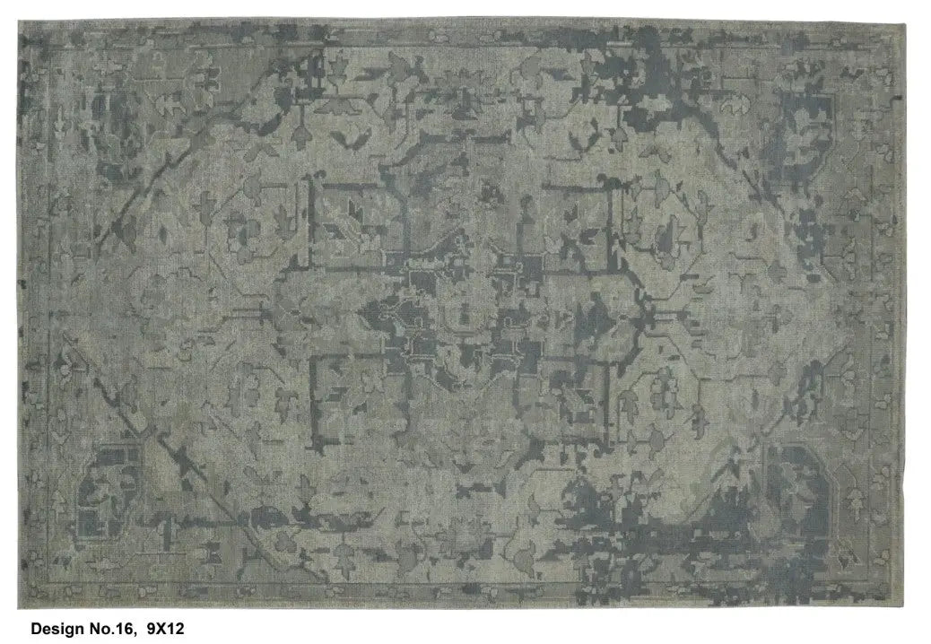 Hand knotted Indian Modern Rug 9'0" x 12'0" ABC Rugs Kilims